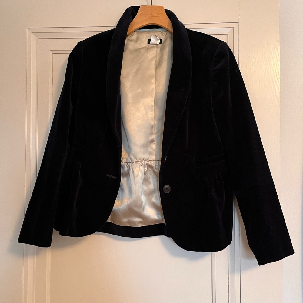 J. Crew navy velvet blazer